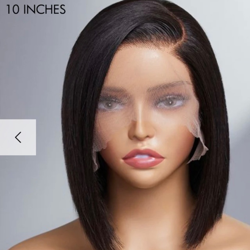 Human hair, 10 inch Glueless, Pre Cut Lace Bob Wig